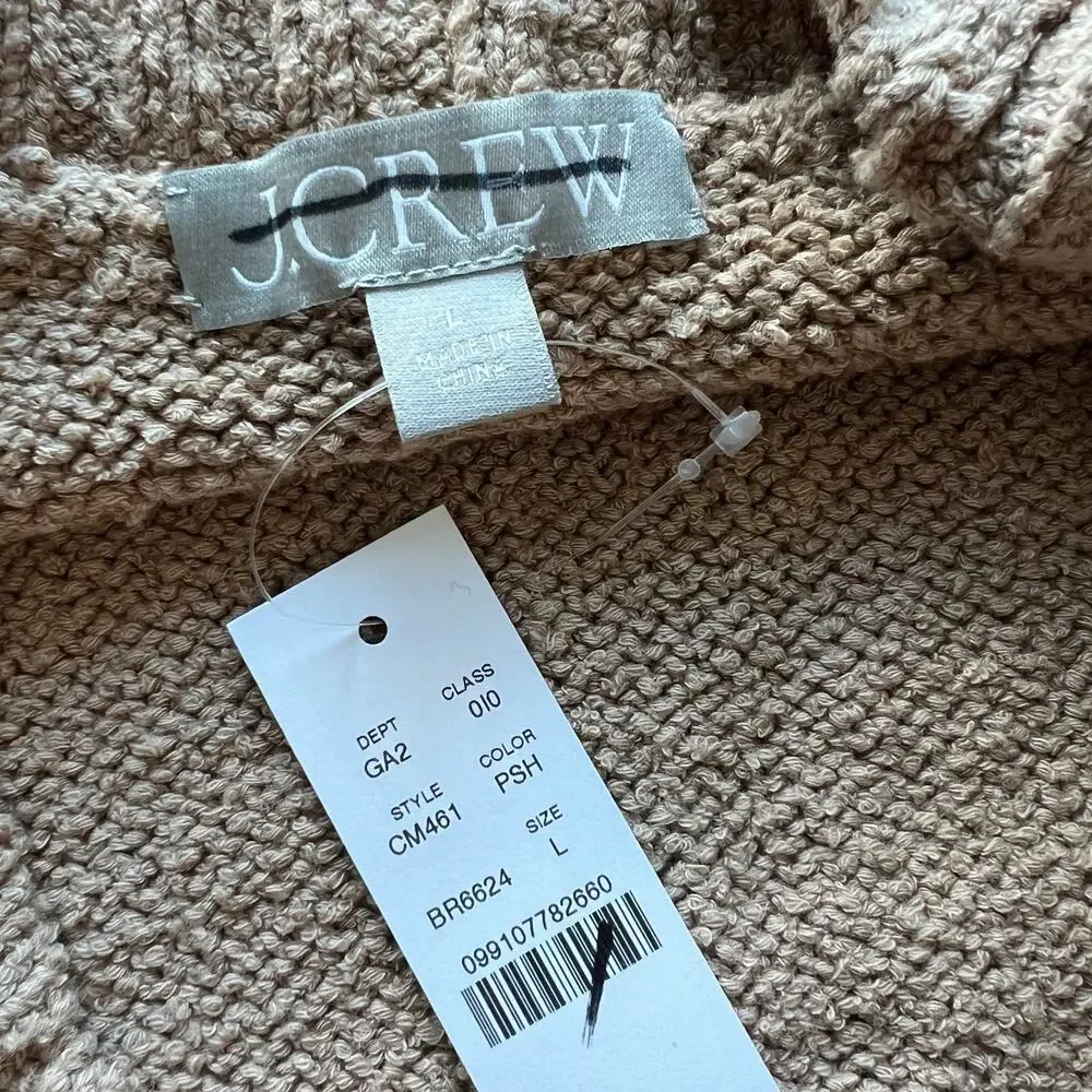 J Crew Marina V-Neck Cardigan Womens Large CM461 Pebble Shore